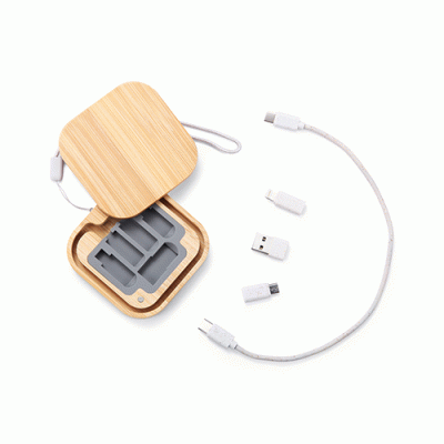 Laser Engraving Logo Bamboo Cable 6-in-1 60w Box Set-Good products from ProductClub 