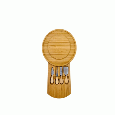 Amazon Hot Selling Natural Bamboo Cheese Board With Cutlery Set-Make your brand ubiquitous 