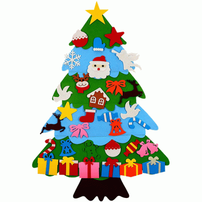 Custom Design New Year Gifts Kids DIY Felt Christmas Tree Christmas Decoration For Home  