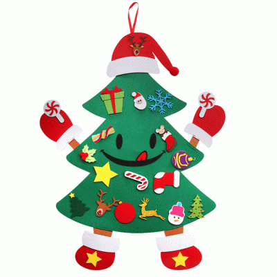 High Quality Christmas Decoration Ornaments DIY Felt Christmas Tree For Kids  