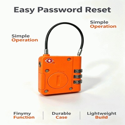 TSA cable combination lock with Finymy Function 