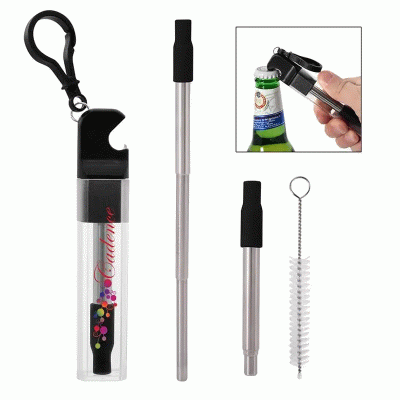 Portable Travel Outdoor Bottle Opener Kit with Straw-Good products from ProductClub 