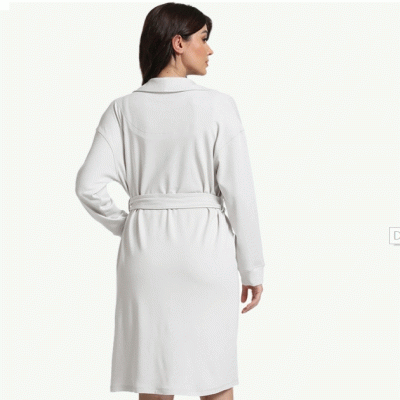 Custom LOGO Designer Custom Belted Eco-Friendly Bamboo Fiber Organic Cotton Soft Jersey Bathrobe for Women 