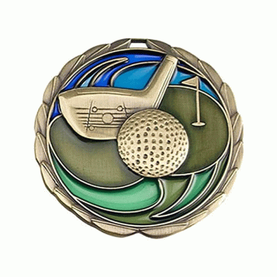 China Manufacturer 3d Designs Award Medals Custom Golf Medal With Ribbon  
