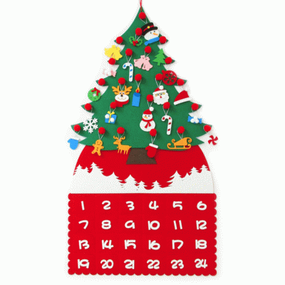 Amazon Hot Sale Felt Christmas Tree Calendar Decoration For Kids  