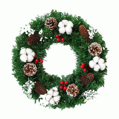 Amazon Hot Sale Multicolor Christmas Wreath Decoration Hanging Door Craft Garland  