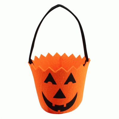 High Quality Felt Halloween Pumpkin Bag Tote Bag Candy Bag Treat Or Trick  