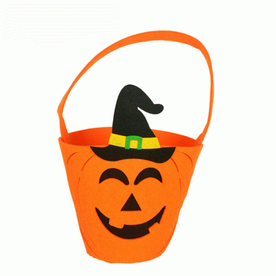 High Quality Felt Halloween Pumpkin Bag Tote Bag Candy Bag Treat Or Trick  