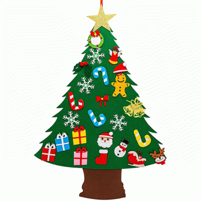 Custom Design New Year Gifts Kids DIY Felt Christmas Tree Christmas Decoration For Home  