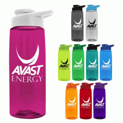 Perfect Promotional Gift-Custom Branded 26 oz Flair Bottle with Drink-Thru Lid — Printed With Your Logo 