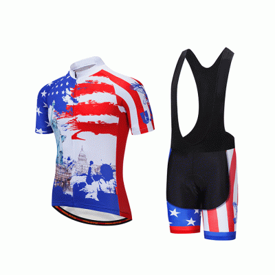 Wholesale Short Sleeve Backstrap Cycling Suit Sports Cycling Wear Summer Cycling Clothing for Men  