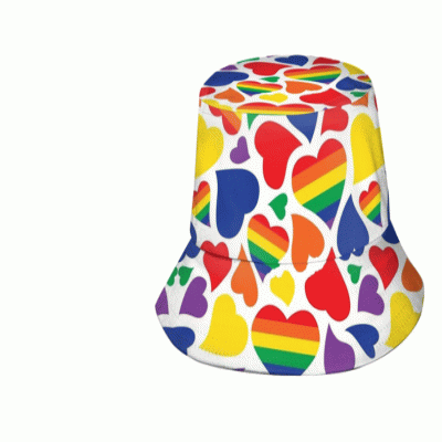 Rainbow Flag Hat Sunshade and Sunscreen Fisherman Hat LGBT Festival Decoration Customization 