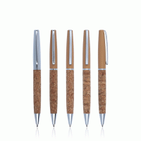 Customized Cork PU Leather Wood Grain Ballpoint Pen Customized Personalized and Fashionable New Style Business Advertising Gifts Metal Pen-Good products from ProductClub