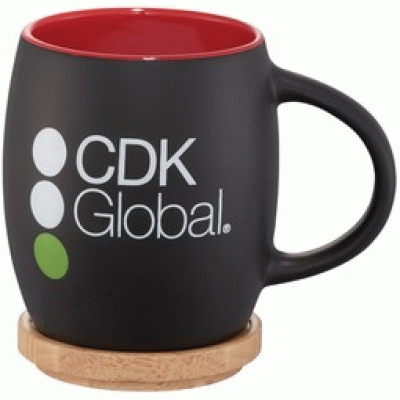 Hot Selling Customization 15OZ Two-Tone Ceramic Logo Mug w/ Wooden Lid/Coaster - Good product from ProductClub 