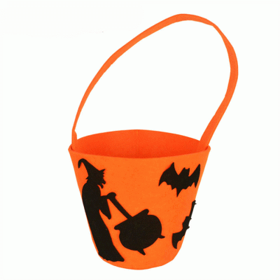 High Quality Felt Halloween Pumpkin Bag Tote Bag Candy Bag Treat Or Trick  