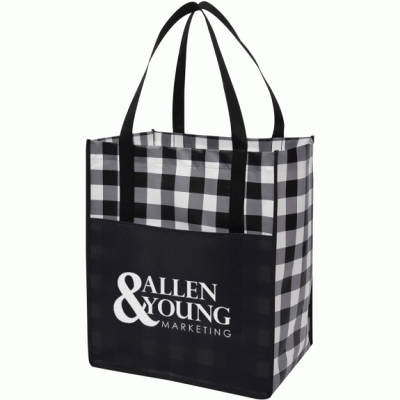 Popular Design Plaid Laminated Non-Woven Custom Tote Bag-Good products from ProductClub 
