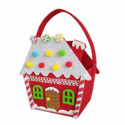 Factory Price Custom Personalized Santa Design Felt Christmas Candy Bag  