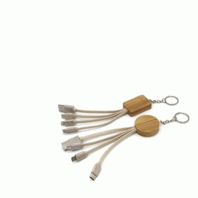 Customised HOT SALE ECO FRIENDLY High Quality Solid Wood Three-in-One Environmental Protection Quick Charging Cable 