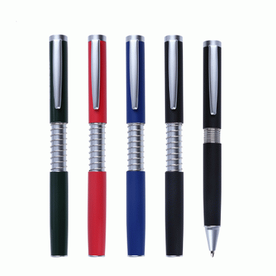 Creative Design Spring Metal Ballpoint Pen Customized Long Engraving for Foreign Trade Amazon Hot Selling European Standard Chinese Oily Pen-Good products from ProductClub 