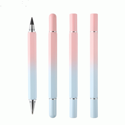 Popular Design Gradient Color Double Headed Metal Gel pen & Inkless Pens  , Customized European and American Amazon Cross-Border E-commerce Hot Selling Metal Pens  Inkless Pens Napkin Forever Pen -Good product from ProductClub 