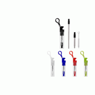UNIQUE  Straw Kit With Bottle Opener-Printed With Your Logo 