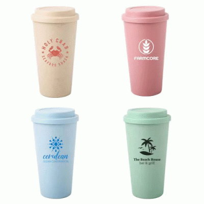 Custom Branded 16 oz Wheat Straw Mug — Printed With Your Logo 