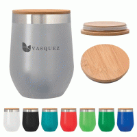 Wholesale Custom Double Wall Powder Finish Tumbler with Bamboo Lid-Good products from ProductClub