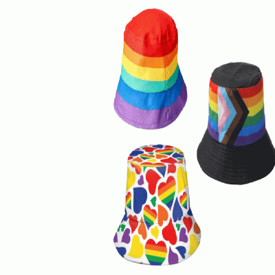 Rainbow Flag Hat Sunshade and Sunscreen Fisherman Hat LGBT Festival Decoration Customization 