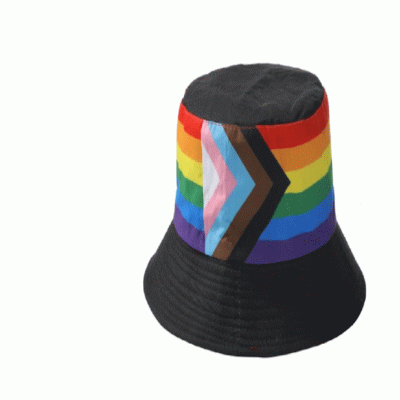 Rainbow Flag Hat Sunshade and Sunscreen Fisherman Hat LGBT Festival Decoration Customization 