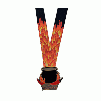 Wholesale Cheap Price Awards Chili Cook Off Medal With Flaming Neckband  