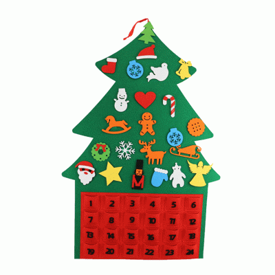 Amazon Hot Sale Felt Christmas Tree Calendar Decoration For Kids  