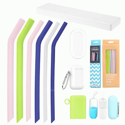 Food grade silicone straws with multiple packaging options-Printed With Your Logo 