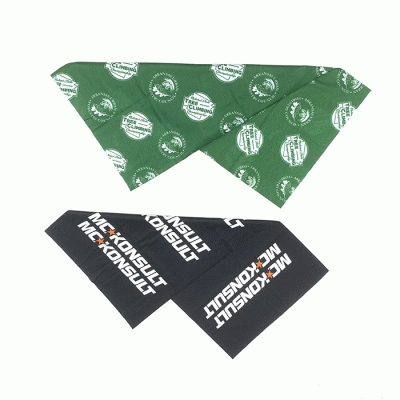 Promotional OEM Multi Colors Headwear Scarf Custom Logo Printed Cotton Square Bandana  