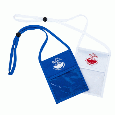 Multi Functional Neck Hanging Coin Bag RPET 600D Hanging Neck Exhibition Bag with Adjustable Hanging Lanyard-Good products from ProductClub 