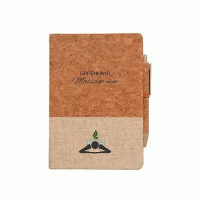 Custom Branded MONTADO CORK AND LINEN JOURNAL — Printed With Your Logo 