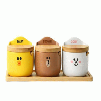 Hot selling Kitchen Bamboo Lid Seasoning Set 