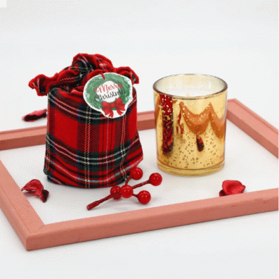 New Design Customized  Christmas Glass Scented Candle with Gift Bag -Good products from ProductClub 
