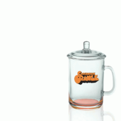 Perfect Promotional Gift-Custom Branded 15 oz. Glass Tea Cups with Lids — Printed With Your Logo 