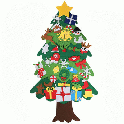 High Quality Felt Material DIY Hanging Christmas Tree For Kids  