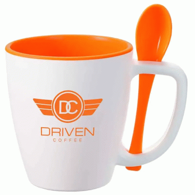 New Design Custom Double-Wall Insulated Plastic Coffee Mug with Spoon -Good products from ProductClub 