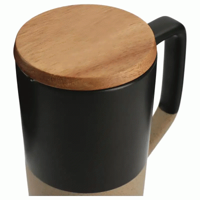 High Quality Custom Ceramic Mug with Wood Lid-Good products from ProductClub 
