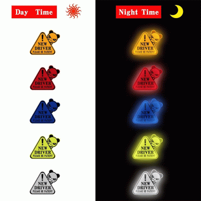 Factory Price Car Windshield Stickers Reflective Safety New Student Driver Car Sticker  
