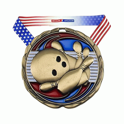 Factory Price Sport Event Medal With Ribbon Custom Bowling Medal  