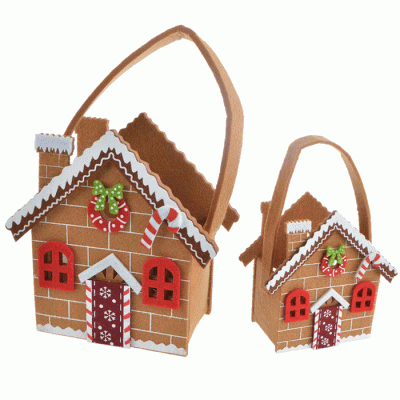 Amazon Hot Sale Felt Christmas Candy Bag Santa's House Fancy Gift Bags  