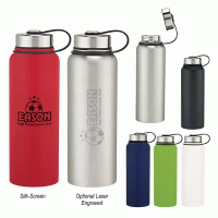 High Capacity 40 oz. Wide Mouth Vacuum Sealed Stainless Bottle with Tethered Lid-Good products from ProductClub