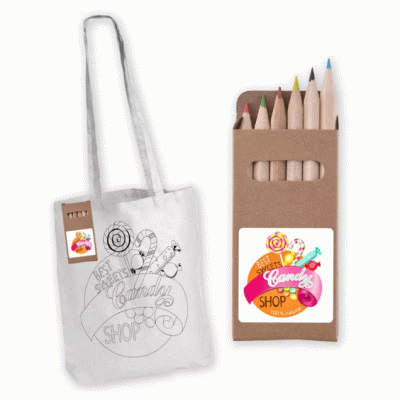 Global Hot Selling Creative Design DIY Graffiti Long Handle Cotton Tote Bag with Pencils -Good products from ProductClub 
