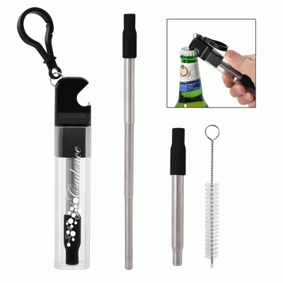 Portable Travel Outdoor Bottle Opener Kit with Straw-Good products from ProductClub 