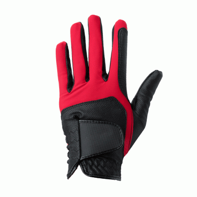 Customized Logo Black and Red PU Lycra Golf Breathable Glove-Good products from ProductClub 