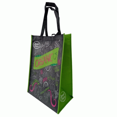 Eco Friendly RPET Lamination Shopping Bag with Handles Reusable Grocery Tote Bags Custom Logo 