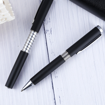 Creative Design Spring Metal Ballpoint Pen Customized Long Engraving for Foreign Trade Amazon Hot Selling European Standard Chinese Oily Pen-Good products from ProductClub 